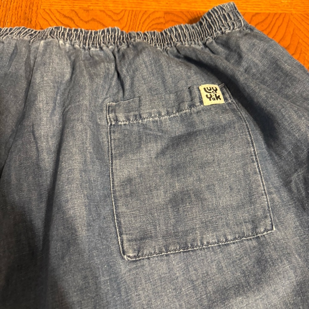 Lucy & Yak Rumi Cargo Denim Balloon Pants UK 24 or US 20 Elastic Waist Pull-on - Picture 12 of 15